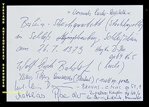 Immagine del venditore per eigenhndig signierte und datierte Autogrammkarte. venduto da Antiquariat Bebuquin (Alexander Zimmeck)
