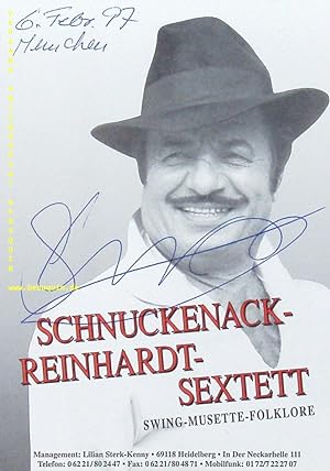 Imagen del vendedor de eigenhndig signierte und datierte Autogrammkarte. a la venta por Antiquariat Bebuquin (Alexander Zimmeck)