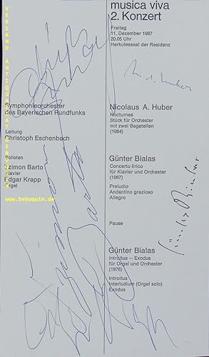 Seller image for eigenhndig von allen signierte Programmseite. for sale by Antiquariat Bebuquin (Alexander Zimmeck)