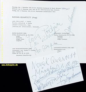 Image du vendeur pour eigenhndig von allen signierte und datierte Autogrammkarten + ebensolches Programmheft. mis en vente par Antiquariat Bebuquin (Alexander Zimmeck)