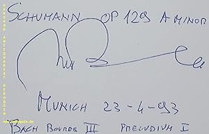 Bild des Verkufers fr eigenhndig signierte und teils datierte Autogrammkarte. zum Verkauf von Antiquariat Bebuquin (Alexander Zimmeck)