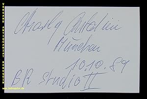 Bild des Verkufers fr eigenhndig signierte und datierte Autogrammkarte. zum Verkauf von Antiquariat Bebuquin (Alexander Zimmeck)
