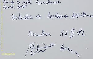 Bild des Verkufers fr eigenhndig signierte und datierte Autogrammkarte: Ravel: Bolero. zum Verkauf von Antiquariat Bebuquin (Alexander Zimmeck)