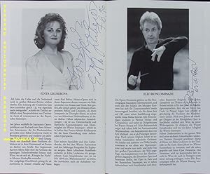 Bild des Verkufers fr Programmheft mit den eigenhndigen datierten Signaturen von Park und Davis unter den Portraits. Mit dem Mnchner Rundfunkorchester. zum Verkauf von Antiquariat Bebuquin (Alexander Zimmeck)