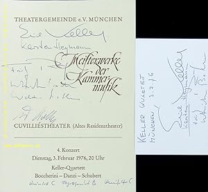 Seller image for eigenhndig von allen signiertes Programm der Theatergemeinde + signierte und datierte Autogrammkarte. for sale by Antiquariat Bebuquin (Alexander Zimmeck)