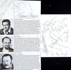 Seller image for eigenhndig von allen signierte und datierte Autogrammkarte + signierte Portraitseite. for sale by Antiquariat Bebuquin (Alexander Zimmeck)