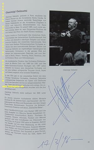 Seller image for Programmheft der Konzertanten Auffhrung von "Iris" mit den eigenhndigen Signaturen der Solisten an den entsprechenden Fotos. Mnchner Philharmoniker. for sale by Antiquariat Bebuquin (Alexander Zimmeck)