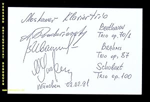 Imagen del vendedor de eigenhndig von allen signierte und datierte Autogrammkarte. a la venta por Antiquariat Bebuquin (Alexander Zimmeck)