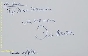 Bild des Verkufers fr eigenhndig signierte und datierte Autogrammkarte. Le Sacre (.) with best wishes. zum Verkauf von Antiquariat Bebuquin (Alexander Zimmeck)