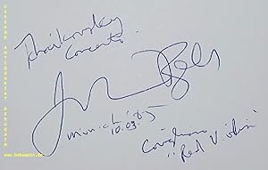 Bild des Verkufers fr eigenhndig signierte und datierte Autogrammkarte: Tchaikowsky Concerto. zum Verkauf von Antiquariat Bebuquin (Alexander Zimmeck)