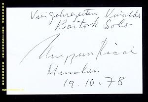 Bild des Verkufers fr eigenhndig signierte und datierte Autogrammkarte. zum Verkauf von Antiquariat Bebuquin (Alexander Zimmeck)