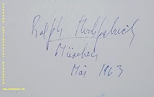 Bild des Verkufers fr eigenhndig signierte Autogrammkarte. zum Verkauf von Antiquariat Bebuquin (Alexander Zimmeck)