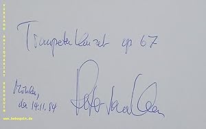 Immagine del venditore per eigenhndig signierte und datierte Autogrammkarte: Trompetenkonzert op. 67. venduto da Antiquariat Bebuquin (Alexander Zimmeck)