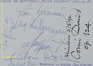 Seller image for Autogrammkarte mit 6 eigenhndig datierten Signaturen. Mit dem Symphonieorchester des BR. for sale by Antiquariat Bebuquin (Alexander Zimmeck)