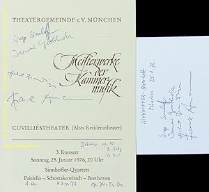 Seller image for eigenhndig von allen signierte und datierte Autogrammkarte. for sale by Antiquariat Bebuquin (Alexander Zimmeck)