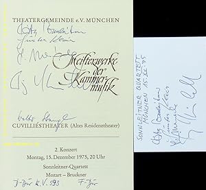 Bild des Verkufers fr eigenhndig signierte und datierte Autogrammkarte+ ebensolches Programmheft. zum Verkauf von Antiquariat Bebuquin (Alexander Zimmeck)