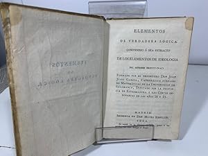 Immagine del venditore per ELEMENTOS DE VERDADERA LOGICA DESTRUIT TRACY 1821 venduto da LIBRERIA ANTICUARIA SANZ