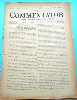 The Commentator. A Weekly Political and SOCIAL Review. (Educational Tyranny issue & Socialism) Fr...