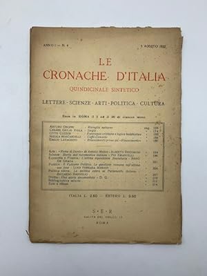 Le Cronache d'Italia, anno I, n. 4, 5 agosto 1922