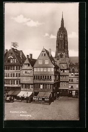 Ansichtskarte Alt-Frankfurt, Römerberg, Carl Heyland Apfelwein aus eigener Kefferei