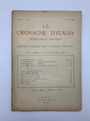 Le Cronache d'Italia, anno I, n. 2, 5 luglio 1922