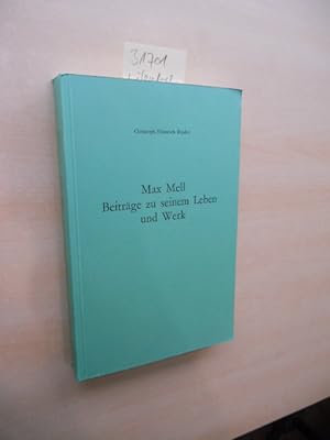 Bild des Verkufers fr Max Mell. Beitrge zu seinem Leben und Werk. zum Verkauf von Klaus Ennsthaler - Mister Book