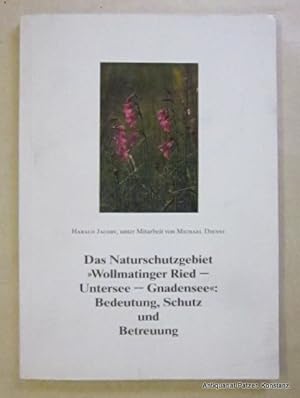 Imagen del vendedor de Das Naturschutzgebiet "Wollmatinger Ried - Untersee - Gnadensee": Bedeutung, Schutz und Betreuung. Stuttgart 1988. Mit zahlreichen farbigen Abbildungen. (102 S.). Or.-Kart. (Sonderdruck aus: Naturschutzforum 1/2, 1987/88). a la venta por Jrgen Patzer