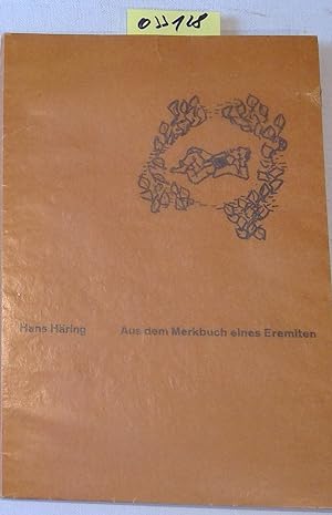 Seller image for Aus dem Merkbuch eines Eremiten for sale by Antiquariat Trger