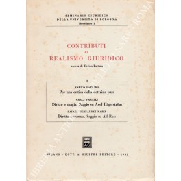 Bild des Verkufers fr Contributi al realismo giuridico. Enrico Pattaro: Per una critica della dottrina pura; Carla Faralli: Diritto e magia. Saggio su Axel Hagerstrom; Rafael Hernandez Marin: Diritto e scienza. Saggio su Alf Ross zum Verkauf von Libreria Antiquaria Giulio Cesare di Daniele Corradi