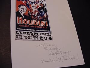 Seller image for SIGNED POSTER PHOTO (Harry Houdini) for sale by Daniel Montemarano