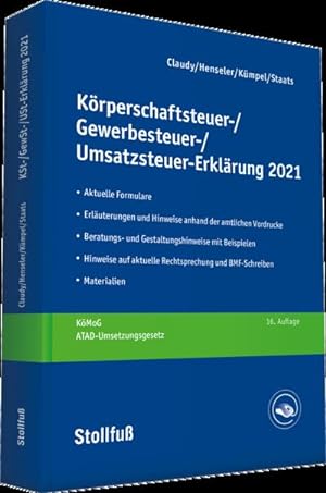 Seller image for Krperschaftsteuer-, Gewerbesteuer-, Umsatzsteuer-Erklrung 2021 for sale by AHA-BUCH GmbH