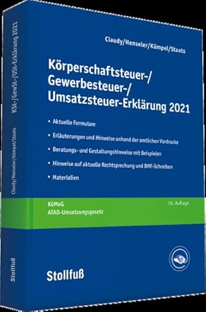 Seller image for Krperschaftsteuer-, Gewerbesteuer-, Umsatzsteuer-Erklrung 2021 for sale by BuchWeltWeit Ludwig Meier e.K.