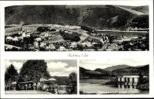 Bild des Verkufers fr Ansichtskarte / Postkarte Rurberg Simmerath in der Eifel, Staudamm, Obersee, Verkaufsstand Lauscher, Gesamtansicht zum Verkauf von akpool GmbH