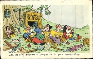 Bild des Verkufers fr Ansichtskarte / Postkarte Blanche Neige et les Sept Nains, Walt Disney, Schneewittchen, Zwerge zum Verkauf von akpool GmbH