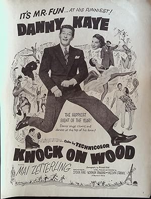 Imagen del vendedor de Knock On Wood Trade Print Ad 1954 Danny Kaye, Mai Zetterling, Torin Thatcher a la venta por AcornBooksNH