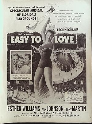 Image du vendeur pour Easy to Love Trade Print Ad 1953 Esther Williams, Van Johnson, Tony Martin mis en vente par AcornBooksNH