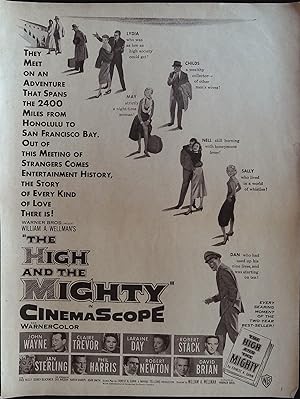 Immagine del venditore per The High and the Mighty Trade Print Ad 1954 John Wayne, Claire Trevor venduto da AcornBooksNH