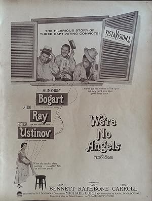 Bild des Verkufers fr We're No Angels Trade Print Ad 1955 Humphrey Bogart, Aldo Ray, Peter Ustinov zum Verkauf von AcornBooksNH
