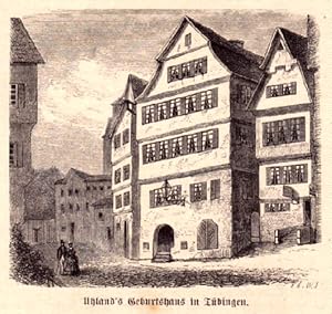 Seller image for Uhland`s Geburtshaus in Tbingen. Holzstich. for sale by Antiquariat Heinz Tessin