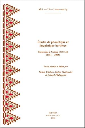 Seller image for Etudes de phonetique et linguistique berberes. Hommage a Naima Louali (1961-2005) for sale by Librera Pramo