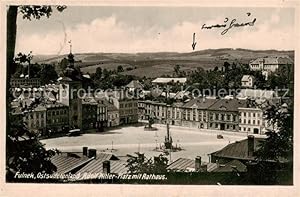 Postkarte Carte Postale 73791604 Fulnek A.-H.-Platz m. Rathaus Fulnek