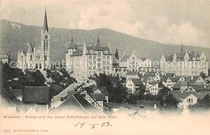 Postkarte Carte Postale 13791608 Wiedikon ZH Kirche u. d. Schulhaeuser a. d. Buehl