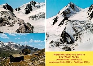 Postkarte Carte Postale 73795795 Langtaufers Graun Resia Trento IT Weisskugelhuette Berghuette oe...