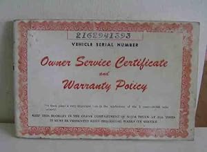 Seller image for Owner Service Certificate & Warranty Policy for sale by WBookBear