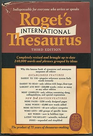 Immagine del venditore per Roget's International Thesaurus: Third Edition venduto da Between the Covers-Rare Books, Inc. ABAA