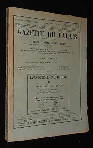 Seller image for Gazette du Palais (70e anne - n3-4, mars-avril 1950) for sale by Abraxas-libris