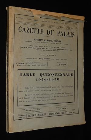 Seller image for Gazette du Palais (71e anne - n5-6, mai-juin 1951) for sale by Abraxas-libris