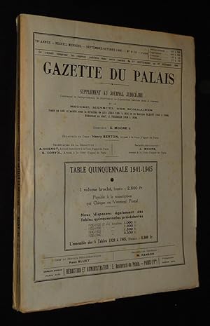 Seller image for Gazette du Palais (70e anne - n9-10, juillet-aot 1950) for sale by Abraxas-libris