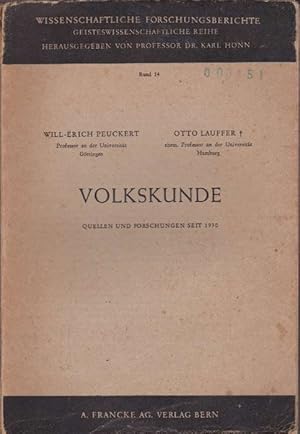 Seller image for Volkskunde Quellen und Forschungen seit 1930. Band 14 for sale by La Librera, Iberoamerikan. Buchhandlung