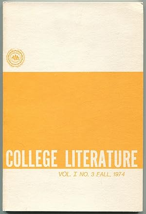 Image du vendeur pour College Literature - Vol. I, No. 3, Fall, 1974 mis en vente par Between the Covers-Rare Books, Inc. ABAA